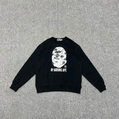 [Best Quality] 1:1 Bape Moon Sweatshirt Black Gray