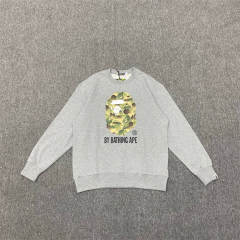 [Best Quality] 1:1 Bape Moon Sweatshirt Black Gray