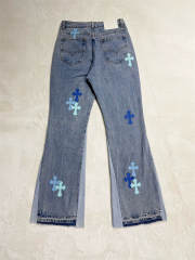 [Best Quality]1:1 Gallery Dept Blue Cross Denim Pants