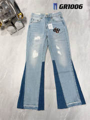 [Best Quality]1:1 Gallery Dept Kenjima Distressed Wide-Leg Denim Pants
