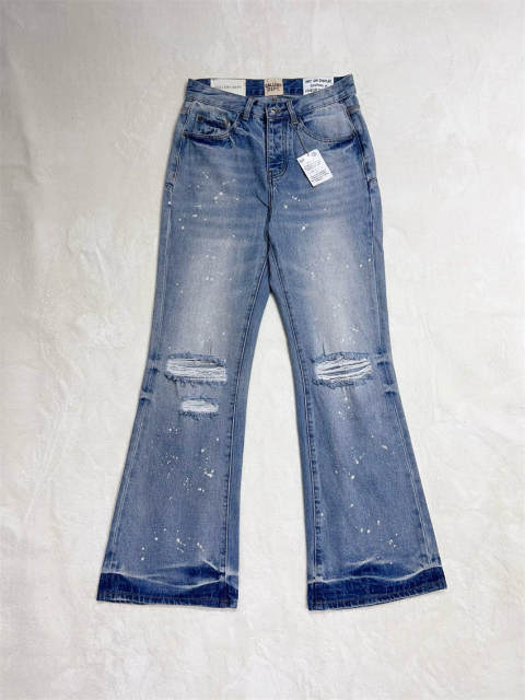 [Best Quality]1:1 Gallery Dept Blue White Ink Denim Pants