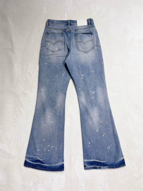 [Best Quality]1:1 Gallery Dept Blue White Ink Denim Pants