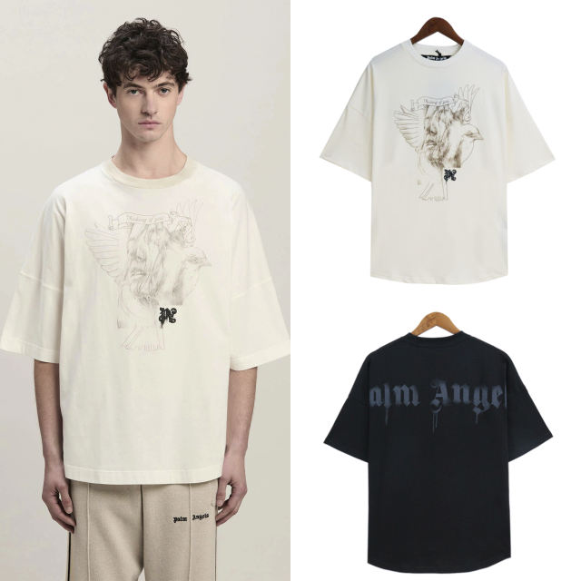 Palm Angels 24SS Pigeon T-Shirt White Black