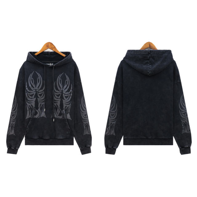 Who Decides War Abstract Large Print Hoodie
