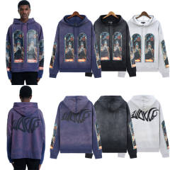 Who Decides War Arch Illustration Print Washed Version Hoodie 3 colors