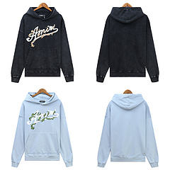 Disdressed Washed Embroidered Leaves Logo Hoodie