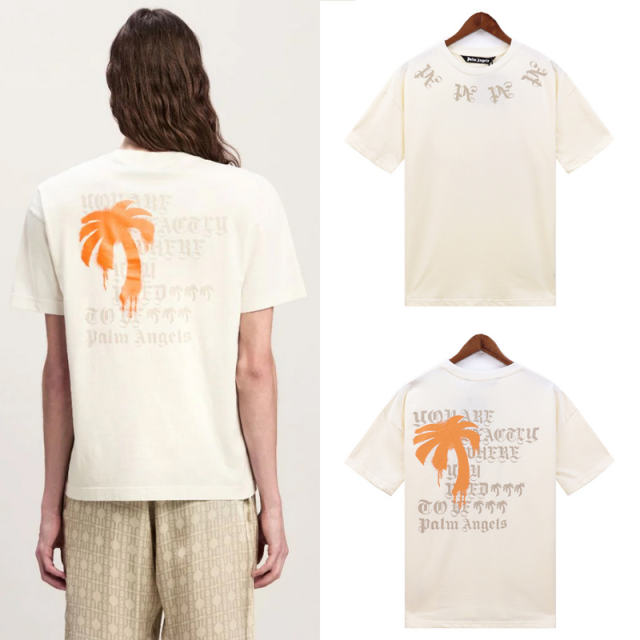 Palm Angels 24SS Palm Tree T-Shirt White Black