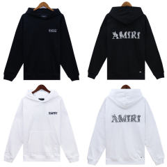 Embroidered Entangled Logo Hoodie Black White