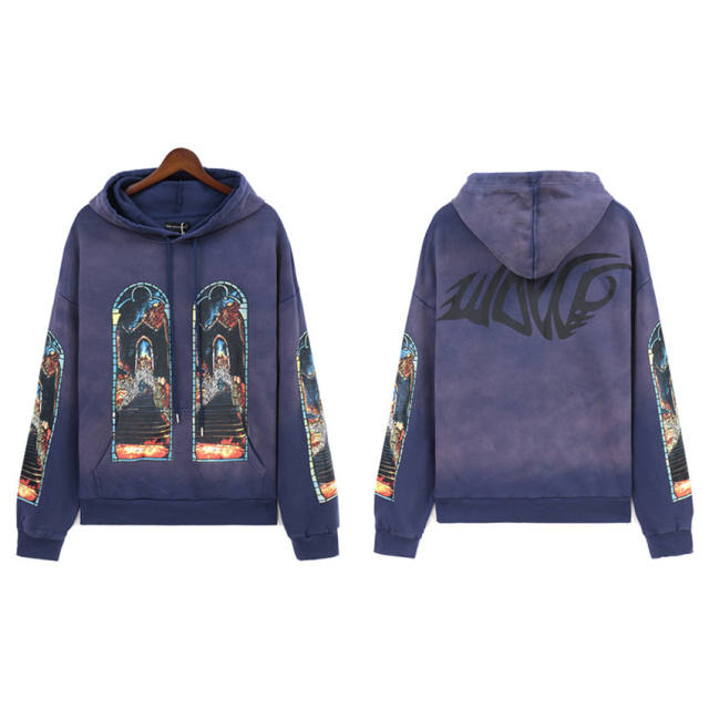 Who Decides War Arch Illustration Print Washed Version Hoodie 3 colors