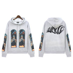 Who Decides War Arch Illustration Print Washed Version Hoodie 3 colors