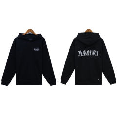Embroidered Entangled Logo Hoodie Black White