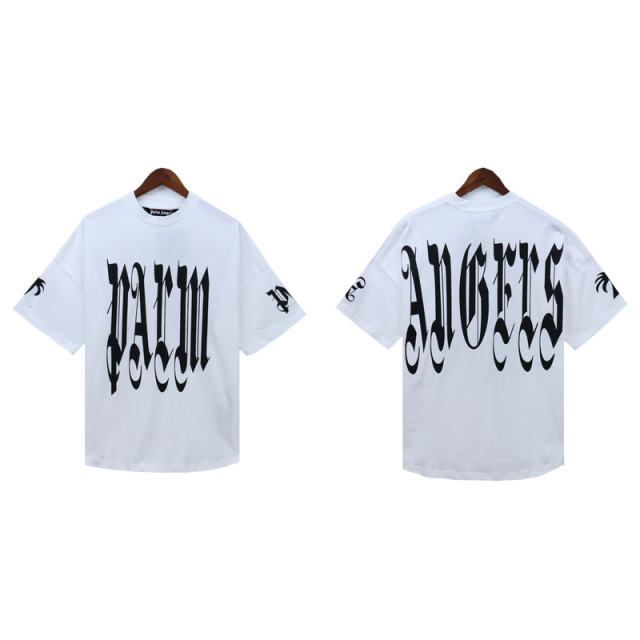 Palm Angels 24SS Gothic Fonts T-Shirt White Black