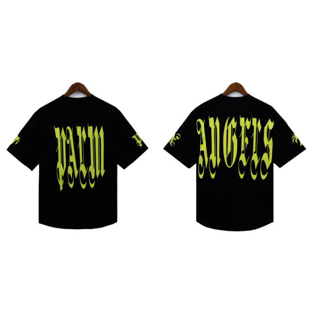 Palm Angels 24SS Gothic Fonts T-Shirt White Black