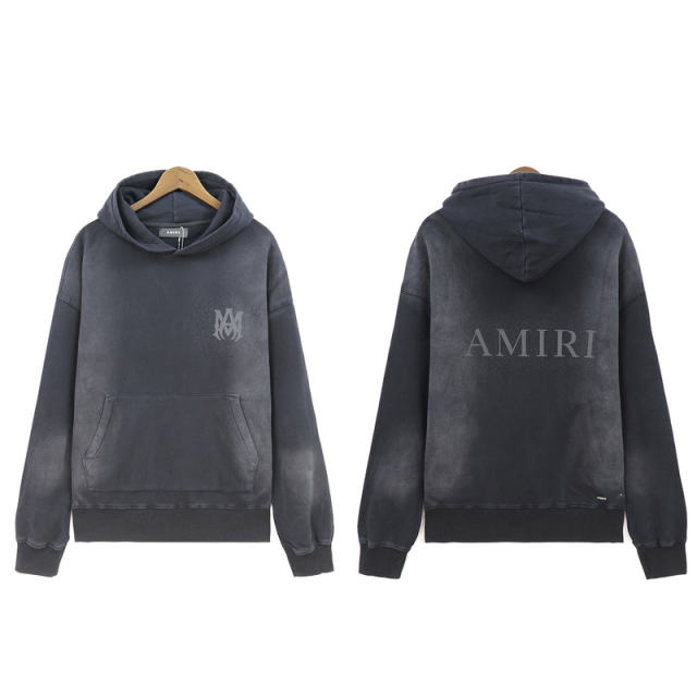 Disdressed Washed Hoodie Gray Black White
