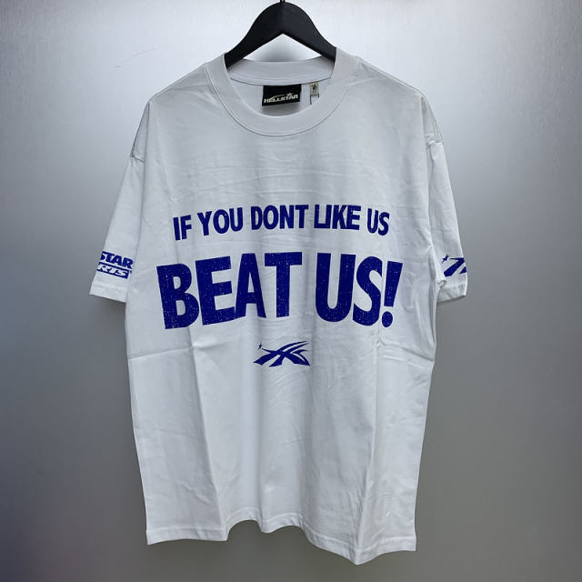 1:1 Hellstar Studios IF YOU DONT LIKE US BEAT US Tee T-Shirt White