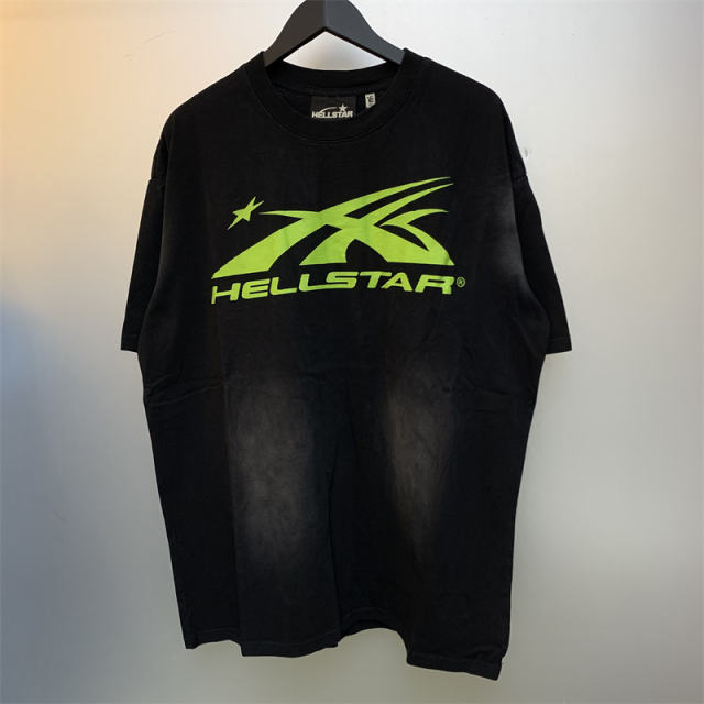 1:1 Hellstar Studios Blue Logo Tee T-Shirt Black
