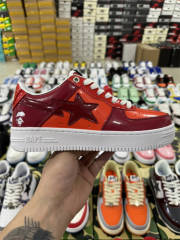 Bapesta Bape Sta Red Leather Shoes