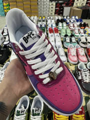 Bapesta Bape Sta Purple Leather Shoes
