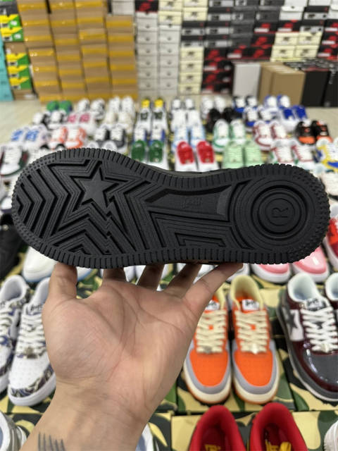 Bapesta Bape Sta Black Leather Shoes