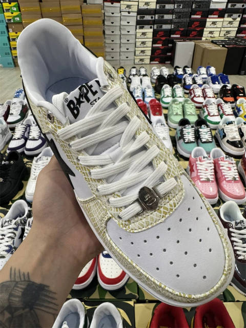 Bapesta Bape Sta Beige Leather Shoes