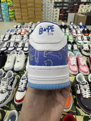 Bapesta Bape Sta White Blue Leather Shoes