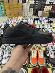 Bapesta Bape Sta Black Leather Shoes