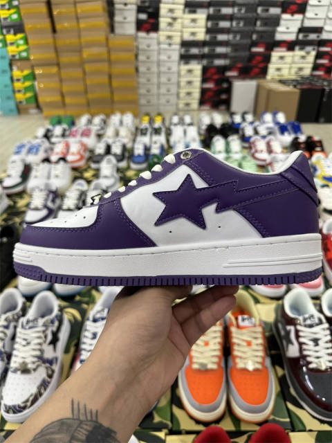 Bapesta Bape Sta Purple Leather Shoes