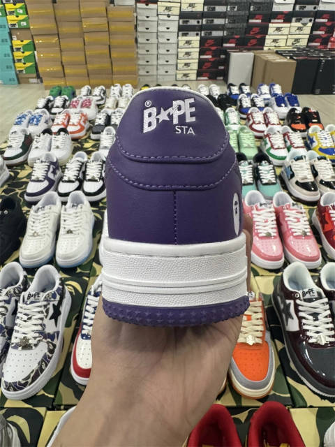 Bapesta Bape Sta Purple Leather Shoes