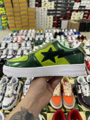 Bapesta Bape Sta Green Leather Shoes