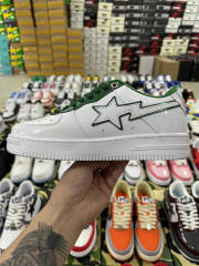 Bapesta Bape Sta White and Blue Leather Shoes