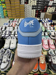 Bapesta Bape Sta White and Blue Leather Shoes