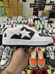 Bapesta Bape Sta Black and White Leather Shoes