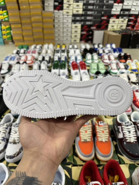 Bapesta Bape Sta Purple Leather Shoes