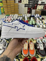 Bapesta Bape Sta White Blue Patent Shoes
