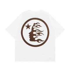 Hellstar Studios Classic Brown Logo Short Sleeve Tee Shirt White