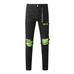 #8893 Grenn Patch Jeans Pants