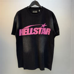 Hellstar Studios Classic Pink Logo Short Sleeve Tee Shirt Black