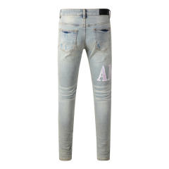 #8885 Pink Logo Jeans Pants
