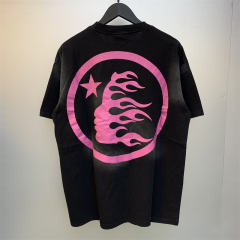 Hellstar Studios Classic Pink Logo Short Sleeve Tee Shirt Black