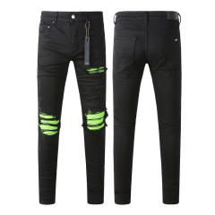 #8893 Grenn Patch Jeans Pants
