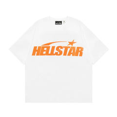 Hellstar Studios Classic Orange Logo Short Sleeve Tee Shirt White