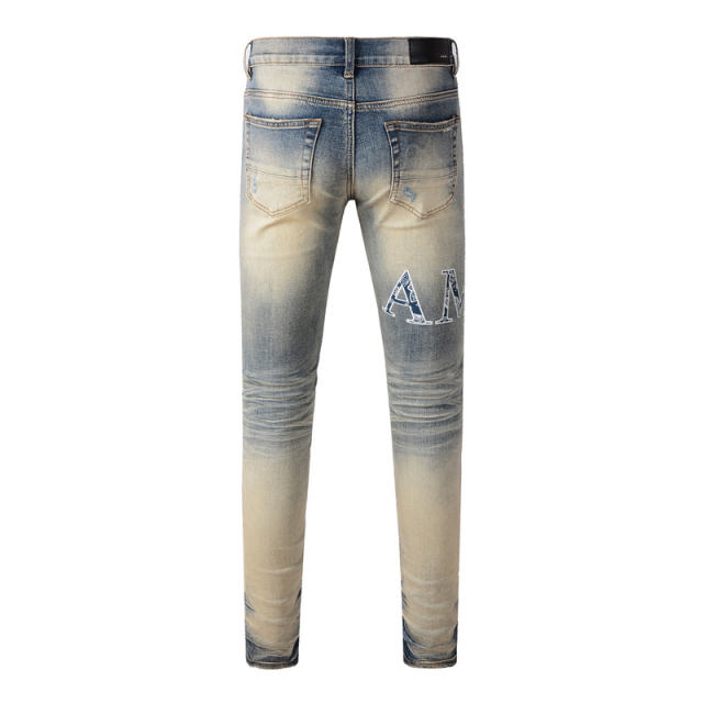 #8892 Bandana Logo Jeans Pants