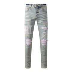 #8885 Pink Logo Jeans Pants