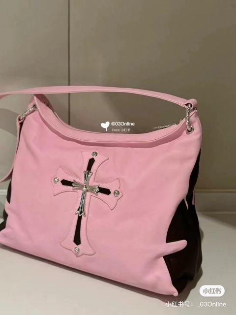 CH Metal Cross Black Leather Bag Custom Made