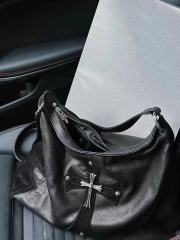 CH Metal Cross Black Leather Bag Custom Made