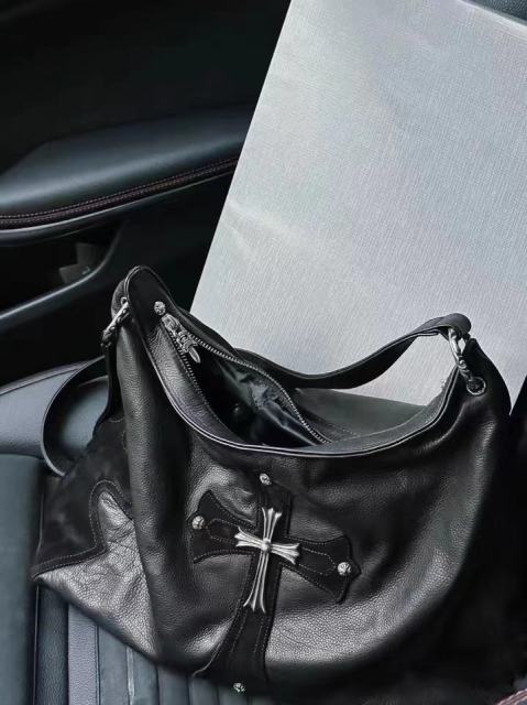 CH Metal Cross Black Leather Bag Custom Made