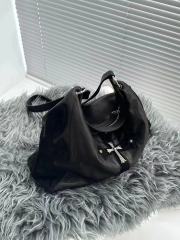 CH Metal Cross Black Leather Bag Custom Made