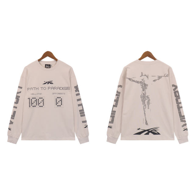 Hellstar Studios Long Sleeve T-Shirt Beige Black