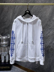 Chr0me Hearts CH Blue Mouth Hoodie White