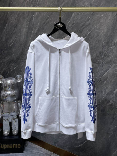 Chr0me Hearts CH Blue Mouth Hoodie White